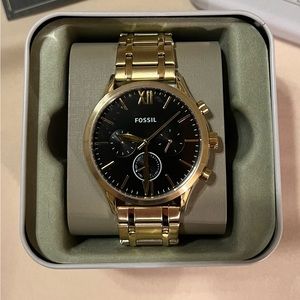 Gold Fossil Watch